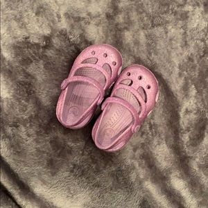 Purple Sparkly Crocs